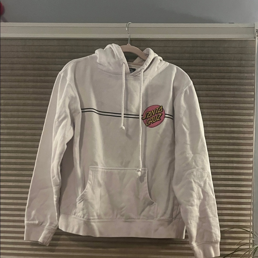 Santa Cruz White Hoodie with Logo